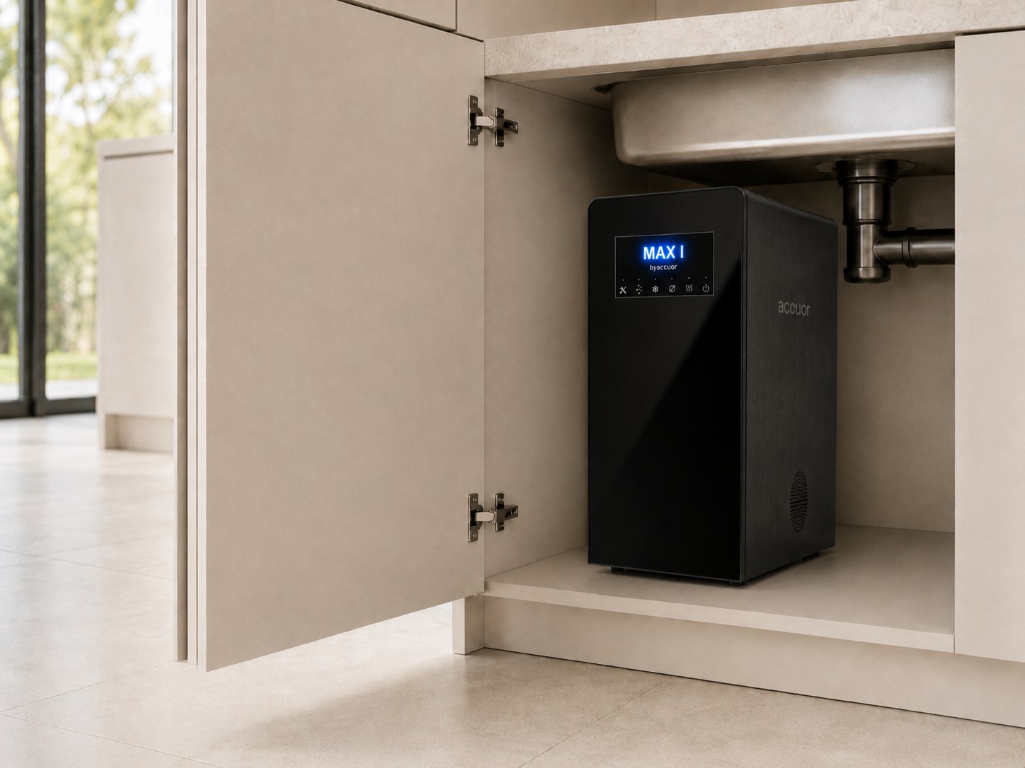 accuor MAX I: cold, ambient, sparkling, hot and boiling water from a single tap
